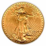 Early Gold Bullion $20 Saint Gaudens Almost Uncirculated