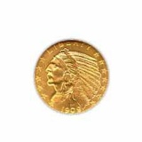 Early Gold Bullion $5 Indian Uncirculated