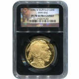 Certified Proof Buffalo Gold Coin 2006-W PF70 Ultra Cameo NGC Black Core