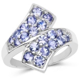 1.26 Carat Genuine Tanzanite .925 Sterling Silver Ring