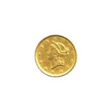 Early Gold Bullion $1 Liberty Gold type1 Extra Fine to AU