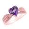 10K Rose Gold Amethyst and Diamond Proposal Ring APPROX 1.03 CTW