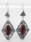 Red Agate Earrings - Sterling Silver