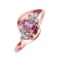 10K Beautiful Rose Gold Diamond and Pink Sapphire Proposal and Birthstone Ring