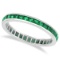 Princess-Cut Emerald Eternity Ring Band 14k White Gold (1.36ct)