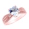 10K Rose Gold Aquamarine and Diamond Proposal Ring APPROX 1.03 CTW