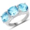 6.80 Carat Genuine Blue Topaz .925 Sterling Silver Ring