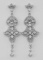 Filigree Fine Crystal Drop Earrings - Sterling Silver