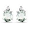 0.64 Carat Genuine Green Sapphire and White Diamond .925 Sterling Silver Earrings