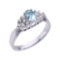 10K White Gold Aquamarine and Diamond Proposal Ladies Ring APPROX .60 CTW