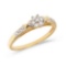 Certified 14K Yellow Gold Diamond Cluster Ring 0.1 CTW