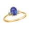 10K Yellow Gold Oval Tanzanite and Diamond Engagement Proposal Ring