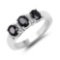 1.50 Carat Genuine Black Sapphire .925 Sterling Silver Ring