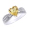 10K White Gold Citrine and Diamond Proposal Ring