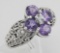 Classic Victorian Style Amethyst Filigree Ring w/ CZ Center - Sterling Silver