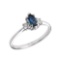 10K Beautiful White Gold Diamond and Sapphire Proposal and Birthstone Ring