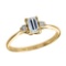 10K Yellow Gold Diamond and Aquamarine Proposal and Birthstone Ring APPROX .31 CTW