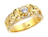 14K Yellow Gold Celtic Knot Diamond Wedding Ring