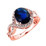 10K Rose Gold Sapphire and Diamond Infinity Engagement Ring APPROX 3.49 CTW