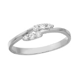 Certified 14K White Gold and Diamond Promise Ring 0.15 CTW