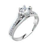 10k White Gold CZ Engagement Wedding Ring