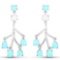 3.55 Carat Genuine Turquoise and White Agate .925 Sterling Silver Earrings