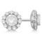 1.50ct. Halo Diamond Stud Earrings 14kt White Gold (H SI1-SI2)
