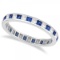 Princess-Cut Sapphire and Diamond Eternity Ring 14k White Gold (1.26ct)