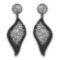 4.21 Carat Genuine White Topaz and Black Spinel .925 Sterling Silver Earrings