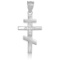 10K Diamond Studded White Gold Russian Orthodox Cross Pendant APPROX .08 CTW (SI1-2 G-H)