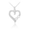 10K White Gold Infinity Heart Diamond Pendant Necklace APPROX .015 CTW (SI1-2 G-H)