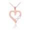 10K Two-Tone Rose Gold Infinity Heart Diamond Pendant Necklace APPROX .015 CTW (SI1-2 G-H)