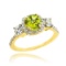 10K Gold Peridot Diamond Engagement Ring APPROX 1.82 CTW