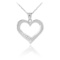 10K White Gold Open Heart Diamond Pendant Necklace APPROX .05 CTW (SI1-2 G-H)