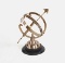 BRASS ARMILLARY ON WOODEN BASE