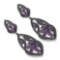 5.74 Carat Genuine Amethyst and Black Spinel .925 Sterling Silver Earrings