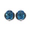 3.74 Carat Genuine Blue Topaz & Black Diamond .925 Streling Silver Earrings