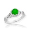 10K White Gold Emerald Infinity Ring with Diamonds 1.61 CTW