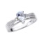 10K White Gold Aquamarine and Diamond Ladies Ring APPROX .37 CTW
