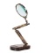 BRASS MAGNIFIER GLASS W/WOODEN BASE