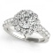 CERTIFIED 14KT WHITE GOLD 1.12 CT G-H/VS-SI1 DIAMOND HALO ENGAGEMENT RING