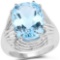 12.10 Carat Genuine Blue Topaz .925 Sterling Silver Ring