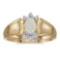 Certified 10k Yellow Gold Oval Opal And Diamond Ring 0.2 CTW