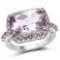 7.76 Carat Genuine Pink Amethyst and Rhodolite .925 Sterling Silver Ring