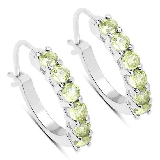 1.20 Carat Genuine Peridot .925 Sterling Silver Earrings