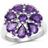 3.04 Carat Genuine Amethyst .925 Sterling Silver Ring