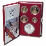 Proof American Gold Eagle 5pc Set 1995-W 10th Anniversary