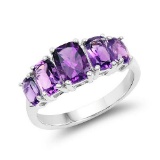 2.50 Carat Genuine Amethyst .925 Sterling Silver Ring