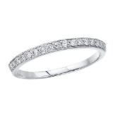 Certified 14K White Gold Prong Set Diamond Band Ring 0.25 CTW