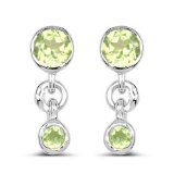 0.62 Carat Genuine Peridot .925 Sterling Silver Earrings